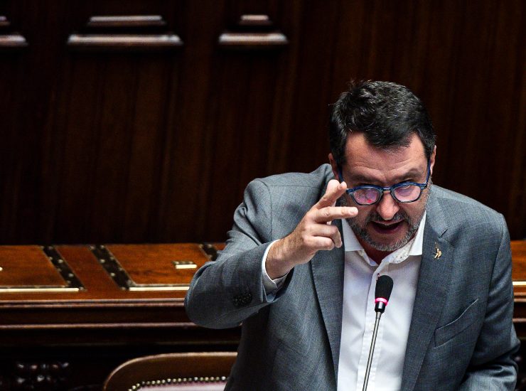 Il ministro Salvini al Senato - fonte Ansa Foto - autoruote4x4.com